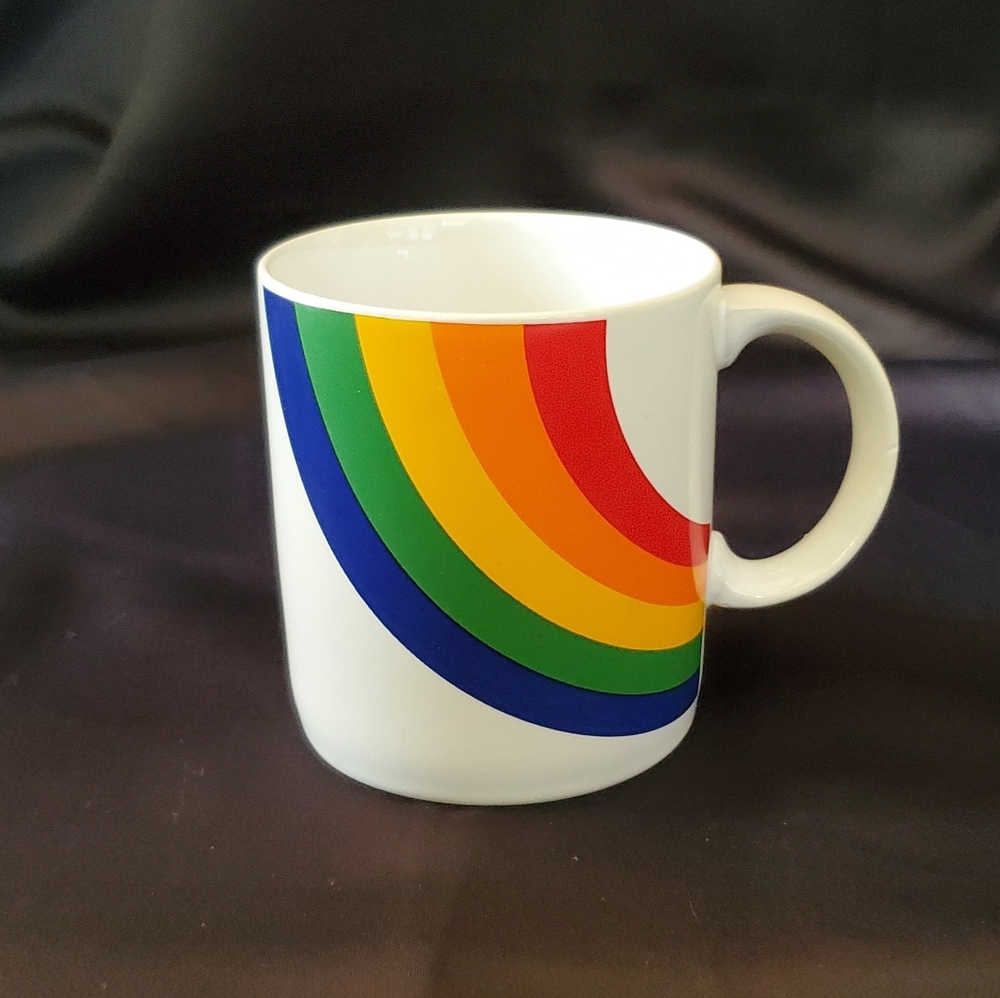 Vintage 1984 Rainbow Coffee Mug Cup Tea Hot Chocolate FTD Korea 8oz